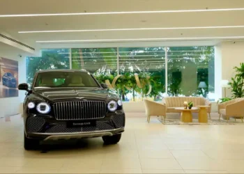 Bentley opens its first official showroom in Mumbai at Nariman Point, showcasing the Bentayga, Continental GT, and Flying Spur.