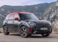 Front view of the Mini Countryman JCW All4 launched in India at ₹64.90 lakh showcasing its sporty design and Chili Red roof