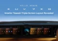 XUV7xo interior teased showing triple-screen dashboard layout with digital displays and premium cabin design