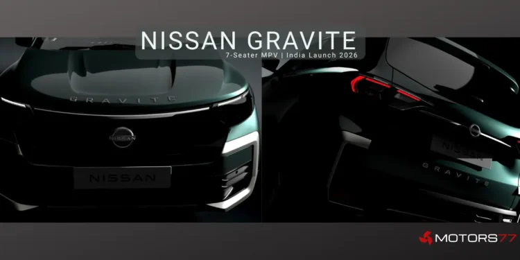 Nissan Gravite name revealed ahead of India launch, showing front and rear LED design of Nissan’s upcoming 7-seater MPV