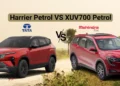 XUV700 Petrol vs Harrier Petrol comparison showing Mahindra XUV700 and Tata Harrier side by side