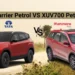 XUV700 Petrol vs Harrier Petrol comparison showing Mahindra XUV700 and Tata Harrier side by side