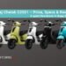 Bajaj Chetak C2501 electric scooter shown in all available colour options