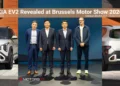 KIA EV2 revealed at the Brussels Motor Show 2026 showcasing the compact electric SUV with front and rear design
