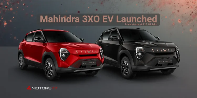 Mahindra 3XO EV launched in India with starting price of ₹13.89 lakh