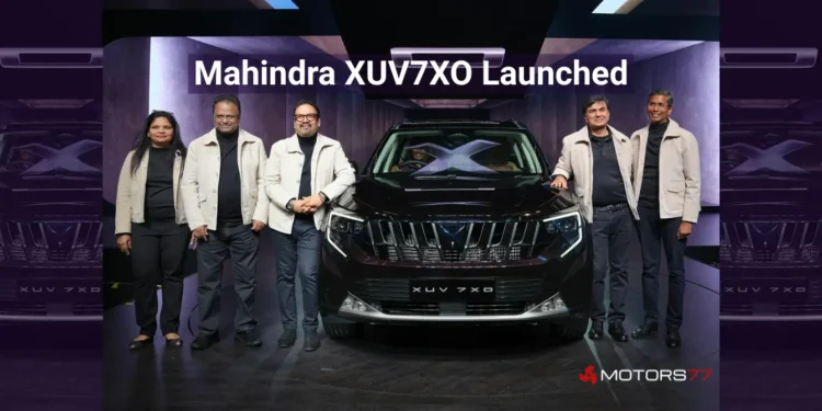 Mahindra XUV7XO launched in India at official event with company leadership on stage