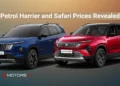 Tata Harrier petrol and Tata Safari petrol SUVs with prices revealed, showing front exterior design of both models