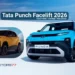 Tata Punch Facelift 2026 exterior design showing new front styling, LED lights and dual-tone colour options