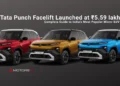 Tata Punch facelift launched at ₹5.59 lakh showing red, yellow and blue variants