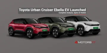Toyota Urban Cruiser Ebella EV launched in India showing three colour options with exterior design highlights and electric SUV styling