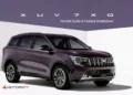 Mahindra XUV7XO Variant Guide banner showing SUV exterior with variant guide and feature breakdown