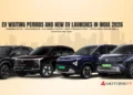 EV waiting periods and new EV launches in India 2026 featuring Mahindra XEV 9S, Tata Harrier EV, Kia Carens Clavis EV, Maruti Suzuki e Vitara and T