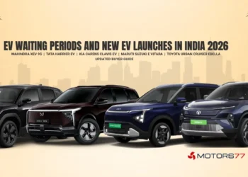 EV waiting periods and new EV launches in India 2026 featuring Mahindra XEV 9S, Tata Harrier EV, Kia Carens Clavis EV, Maruti Suzuki e Vitara and T