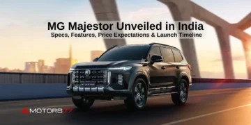 MG Majestor unveiled in India 2026 showcasing front design, grille, and LED headlights on bridge