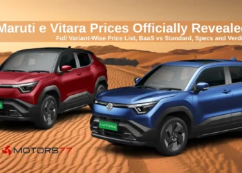 Maruti e Vitara prices in India officially revealed showing red and blue electric SUV variants