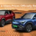 Maruti e Vitara prices in India officially revealed showing red and blue electric SUV variants