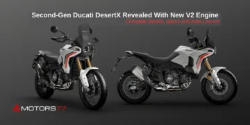 2026 Ducati DesertX second-generation adventure motorcycle with new 890cc V2 engine in Matt Star White Silk