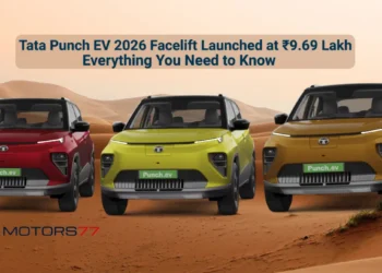 Tata Punch EV 2026 facelift launched at ₹9.69 lakh showing three colour variants in India