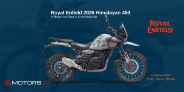 Royal Enfield Himalayan 450 adventure motorcycle review showing 2026 model design, price, specs and features