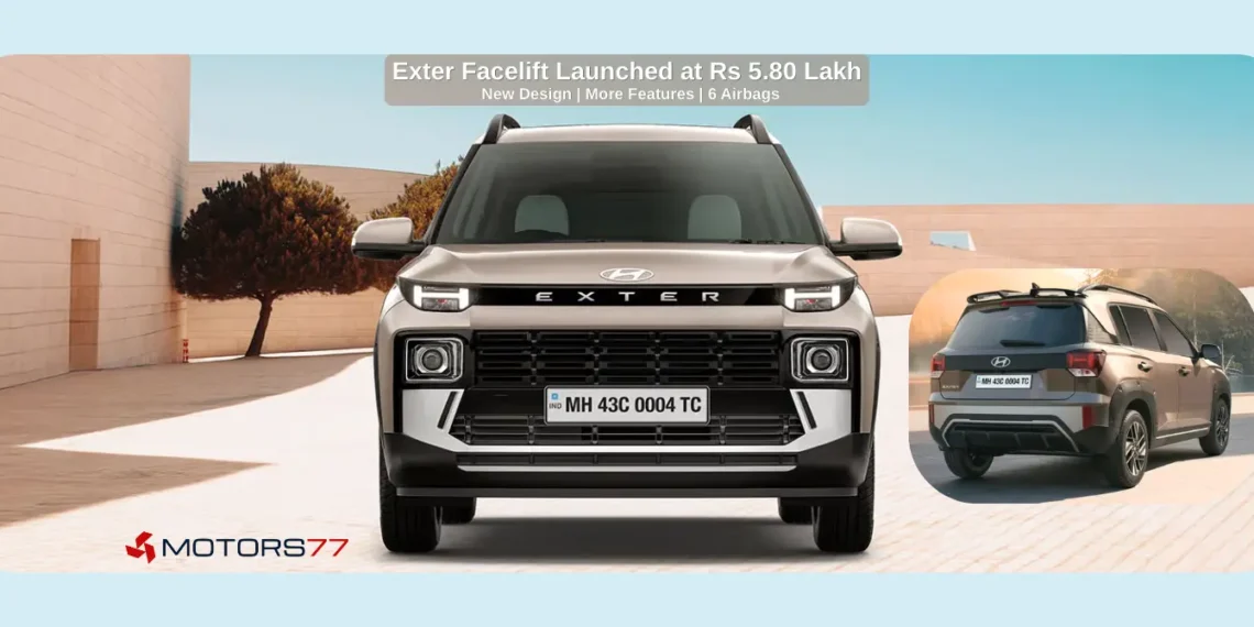 Hyundai Exter Facelift front design launched at Rs 5.80 lakh in India
