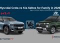 Hyundai Creta vs Kia Seltos 2026 comparison for family SUV buyers covering space comfort safety and running costs