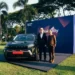 Renault future cars strategy announcement in India showing Renault logo with Duster and Bridger vehicles under the 7-model lineup plan