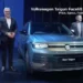 Volkswagen Taigun Facelift unveiled in India showing the new SUV with LED light bar at launch event
