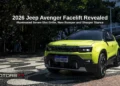 2026 Jeep Avenger Facelift front design with illuminated seven-slot grille revealed in Brazil