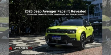 2026 Jeep Avenger Facelift front design with illuminated seven-slot grille revealed in Brazil