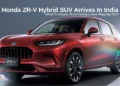 Honda ZR-V launch in India, premium hybrid SUV front three quarter view