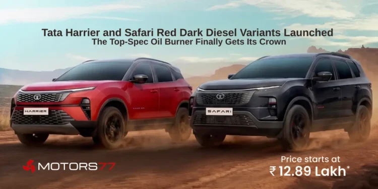 Tata Harrier and Safari Red Dark Diesel variants launched in India 2026