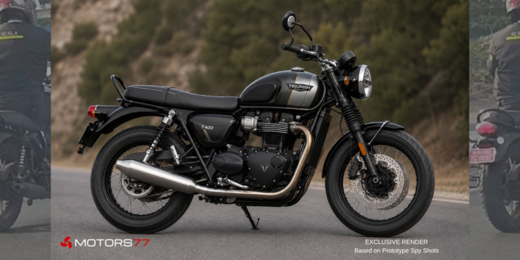 Triumph Bonneville 400 modern classic motorcycle spied testing in India ahead of launch