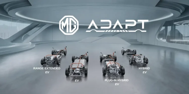 MG ADAPT platform unveiled in India, a multi energy architecture supporting EV, hybrid, plug in hybrid and range extender powertrains